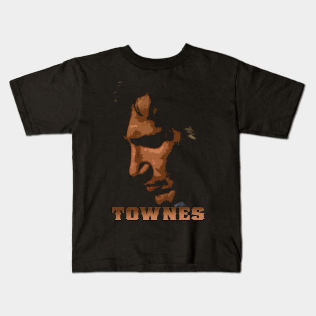 Townes Van Zandt Portrait Design Kids T-Shirt by HellwoodOutfitters